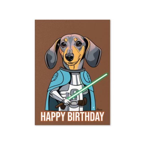 Star Paws - Happy Birthday Card Star Wars Dog