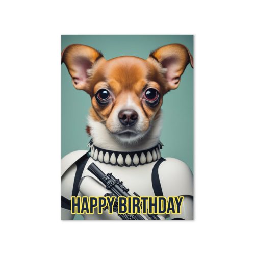 Star Paws - Happy Birthday Card Star Wars Dog