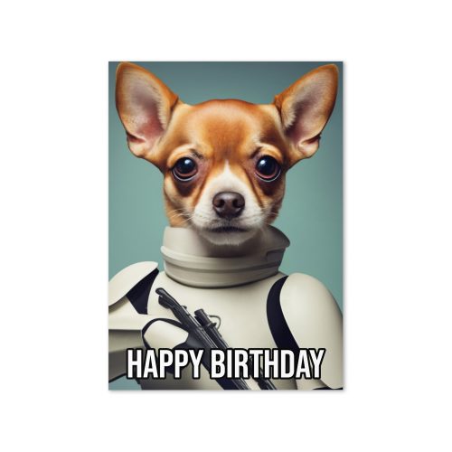 Star Paws - Happy Birthday Card Star Wars Dog