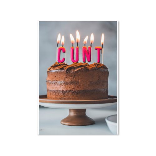 Birthday Cake with C*nt in Candles – Birthday CardDetach