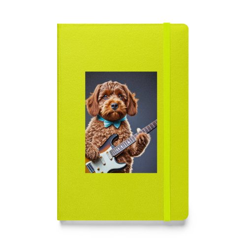 Cockapoo Dog Playing A Guitar – Hardcover bound notebook