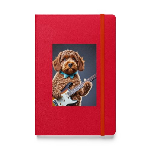 Cockapoo Dog Playing A Guitar – Hardcover bound notebook