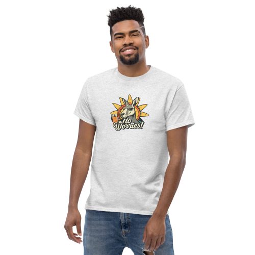 No Worries T-shirt Kangaroo with Beer – Men’s classic tee