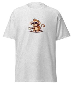 Monkey in Sunglasses Drinking Coffee Men’s T-shirt