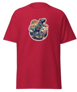 T-Rex Cyclist T-shirt – Dinosaur riding a bike