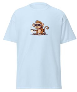 Monkey in Sunglasses Drinking Coffee Men’s T-shirt