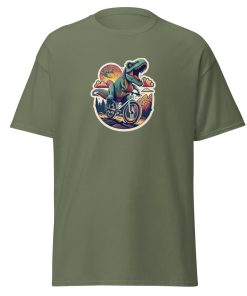 T-Rex Cyclist T-shirt – Dinosaur riding a bike