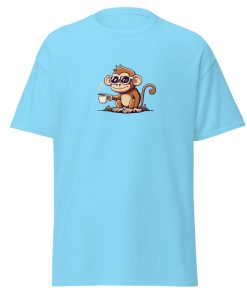 Monkey in Sunglasses Drinking Coffee Men’s T-shirt