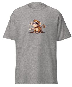 Monkey in Sunglasses Drinking Coffee Men’s T-shirt
