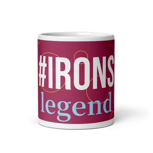 IRONS Legend Mug – Claret & Blue With Bubbles Gift Mug