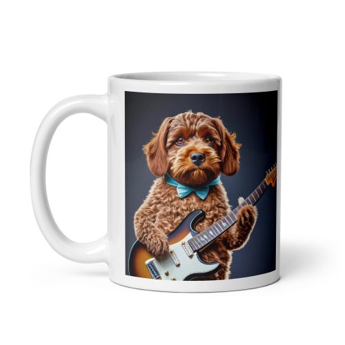 Cockapoo playing a guitar – Mug gift idea