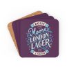 Moore London Lager Cork Backed Drinks Coasters 4 pack