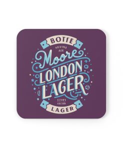 Moore London Lager Cork Backed Drinks Coasters 4 pack