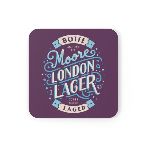 Moore London Lager Cork Backed Drinks Coasters 4 pack