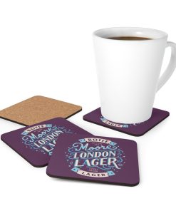Moore London Lager Cork Backed Drinks Coasters 4 pack