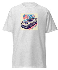 Car USA Flag Racing Car T-shirt Gift For Car Fans
