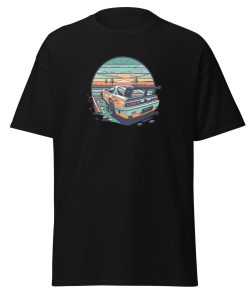Car Sunset Beach Fun Gift T-shirt for Men