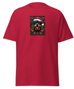 Rottweiler wearing a Santa Hat Christmas T-shirt
