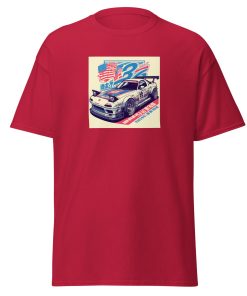 Car USA Flag Racing Car T-shirt Gift For Car Fans