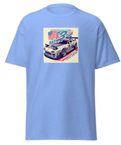 Car USA Flag Racing Car T-shirt Gift For Car Fans