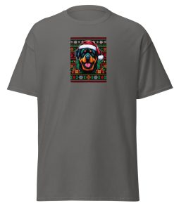 Rottweiler wearing a Santa Hat Christmas T-shirt