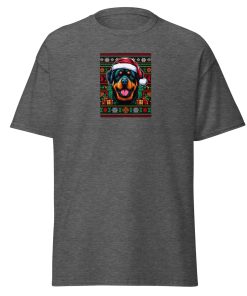Rottweiler wearing a Santa Hat Christmas T-shirt
