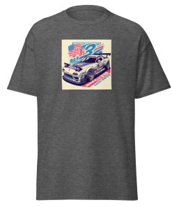 Car USA Flag Racing Car T-shirt Gift For Car Fans