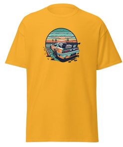 Car Sunset Beach Fun Gift T-shirt for Men