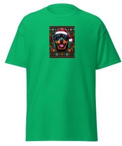 Rottweiler wearing a Santa Hat Christmas T-shirt