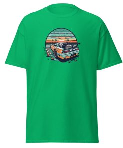 Car Sunset Beach Fun Gift T-shirt for Men