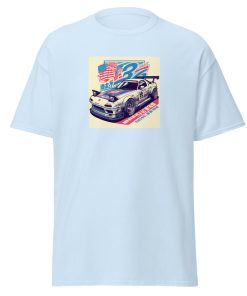 Car USA Flag Racing Car T-shirt Gift For Car Fans