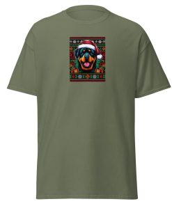Rottweiler wearing a Santa Hat Christmas T-shirt