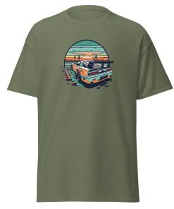 Car Sunset Beach Fun Gift T-shirt for Men