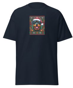 Rottweiler wearing a Santa Hat Christmas T-shirt