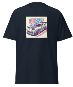 Car USA Flag Racing Car T-shirt Gift For Car Fans