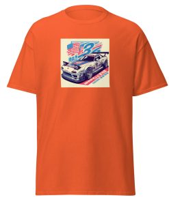Car USA Flag Racing Car T-shirt Gift For Car Fans