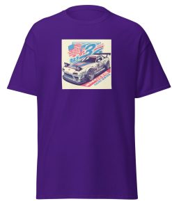 Car USA Flag Racing Car T-shirt Gift For Car Fans