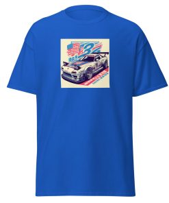Car USA Flag Racing Car T-shirt Gift For Car Fans
