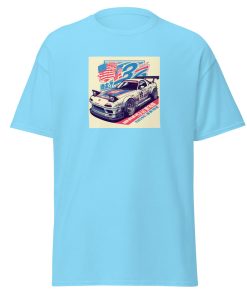 Car USA Flag Racing Car T-shirt Gift For Car Fans