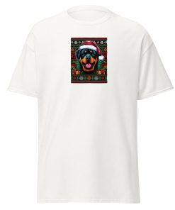 Rottweiler wearing a Santa Hat Christmas T-shirt