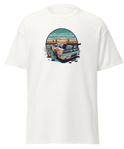 Car Sunset Beach Fun Gift T-shirt for Men