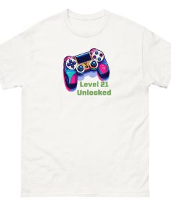 Level 21 Unlocked – 21st Birthday T-shirt For Gamers