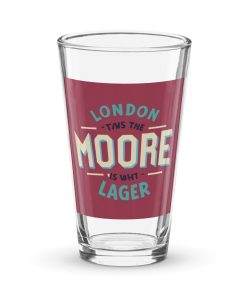 Moore London Lager Shaker pint glass West Ham Gift
