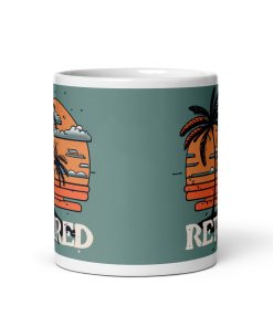 Retired Gift Mug for Retirement Present – Beach and Palm tree Mug