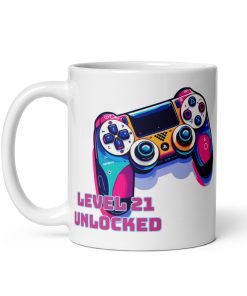 21st Birthday Mug Gift – Gaming Console Controller Level 21 Unlocked