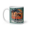 Retired Gift Mug for Retirement Present – Beach and Palm tree Mug