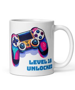 18th Birthday Mug Gift – Gaming Console Controller Level 18 Unlocked