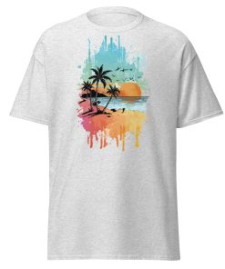 Beach Sunset Summer T-shirt Design Palm Trees
