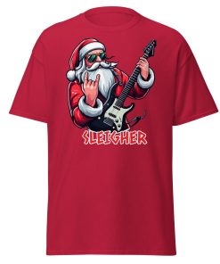 Rock Santa Sleigher T-shirt Design – Rock Music Father Christmas Guitar T-shirt