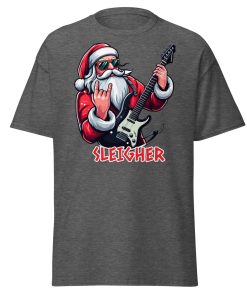 Rock Santa Sleigher T-shirt Design – Rock Music Father Christmas Guitar T-shirt